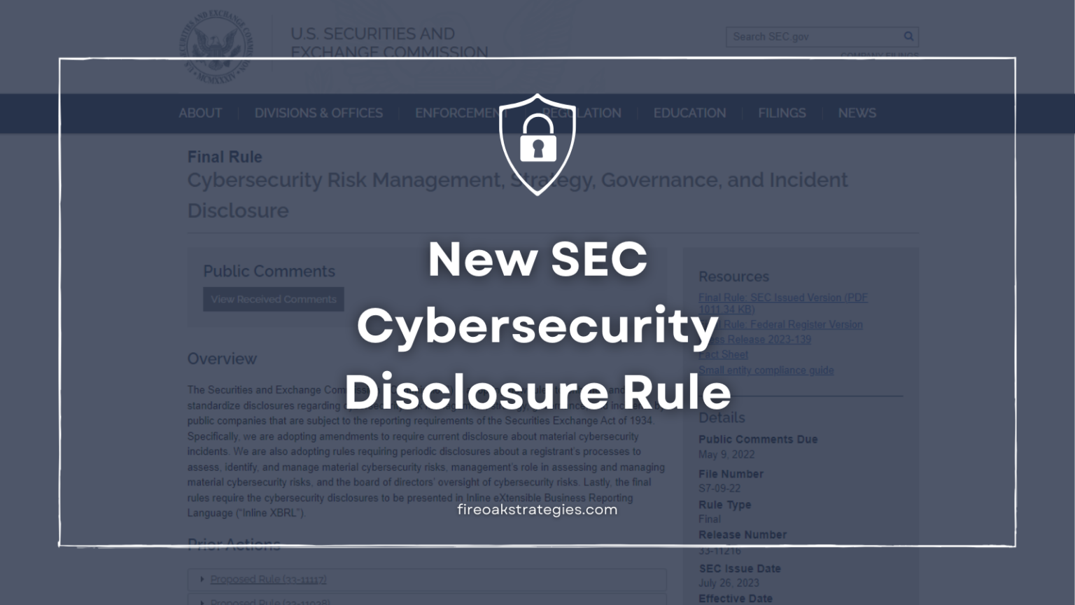 SEC Public Company Cybersecurity Disclosures - FireOak Strategies