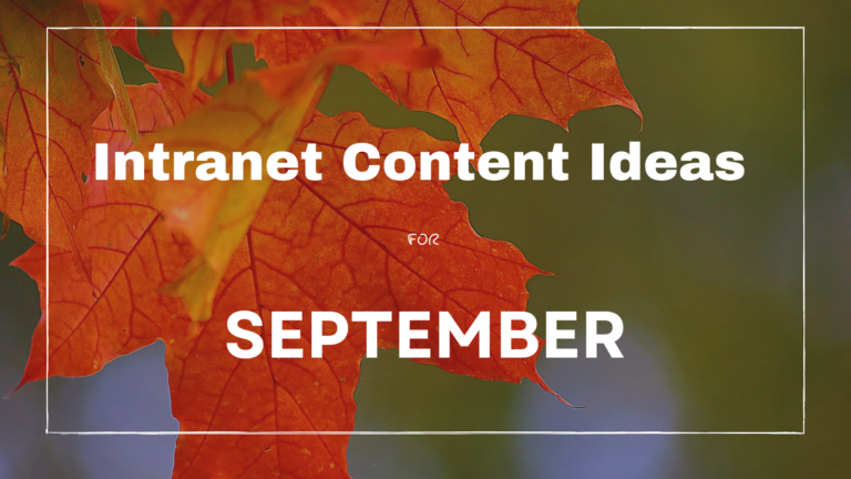 Intranet Content for September